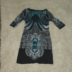 Studio Black and Blue Midi Dress